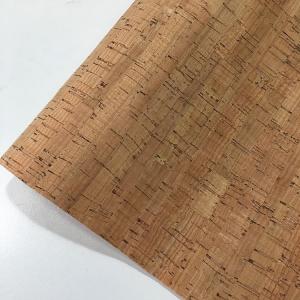 Quality Slub Veins Cork Leather Fabric , Thin Cork Roll Non Smell Anti Microbial wholesale