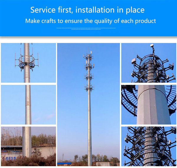 Microwave Mobile Telecom Monopole Imitated Date Palm Tree