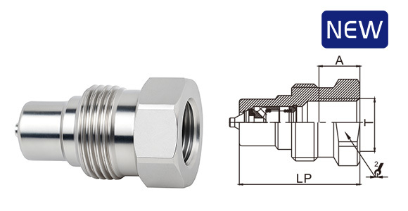  Detailed view of the CB-SPS-3F-BD male plug with visible sealing ring and threaded connection