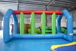 Durable 0.9mm PVC Tarpaulin Inflatable Lake Water Park Green , Blue And Red
