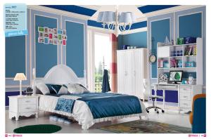 Quality white painted gloss kids bed room set furniture,#907 wholesale