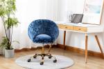 Golden Feet Base Tomile Blue Velvet Swivel Chair / Home Office Accent Chairs