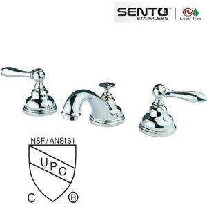 Quality Classic style double handle basin faucet for bathroom design wholesale