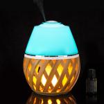 Hotel Flame Light Elegant Aromatherapy Wood Grain Essential Oil Diffuser