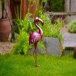 Classical Metal Bird Lawn Ornaments Standing Flamingo Metal Garden Ornament