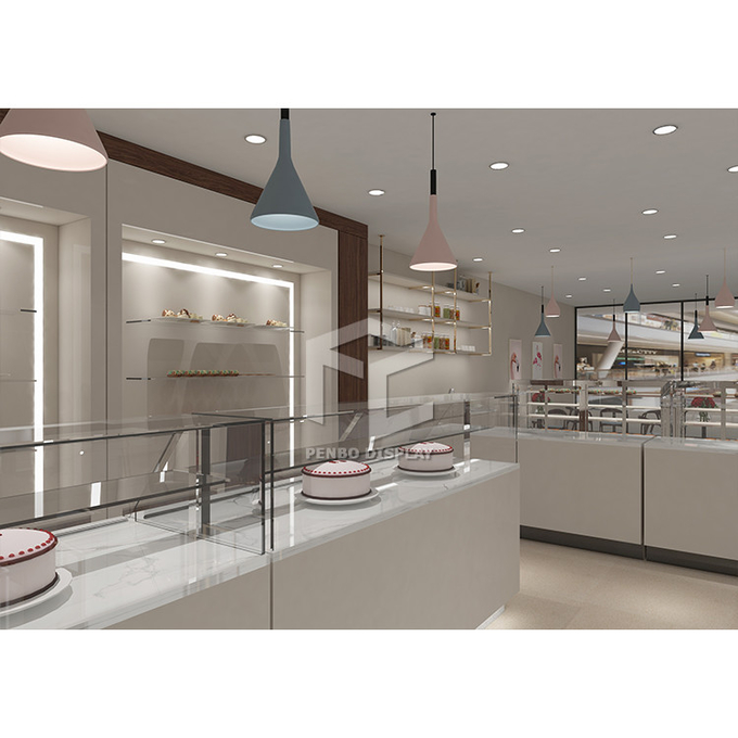 Laminate White Sweet Shop Display Fittings Candy Store Furniture Counter