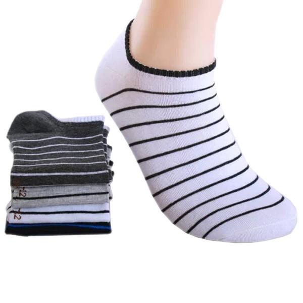 Custom striped design no show/invisible/low cut combed cotton athletic dress