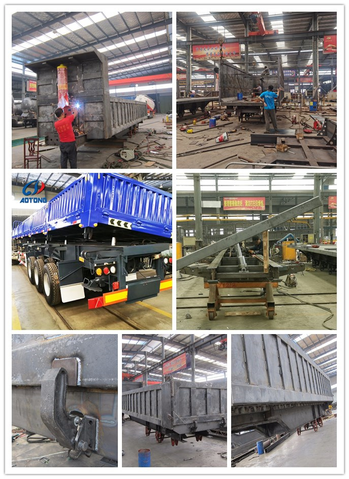 20FT 40FT End Dump Container Tipper Tilting Trailers with Self Discharge Rear Dumping