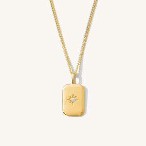 Quality Rectangular Small Star 925 Sterling Silver Gold-plated Necklace wholesale