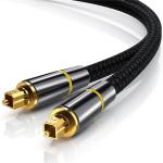 Professional Toslink plastic optical cable Black nylon braid Fiber Optical