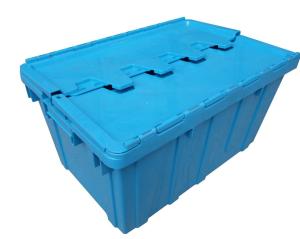 China Stackable Plastic Tote Box Storage Container Moving Crate on sale