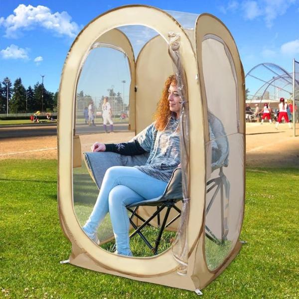35*35*60 Inch Beige Waterproof UV Protected Pop Up Sports Tents With Easy Setup