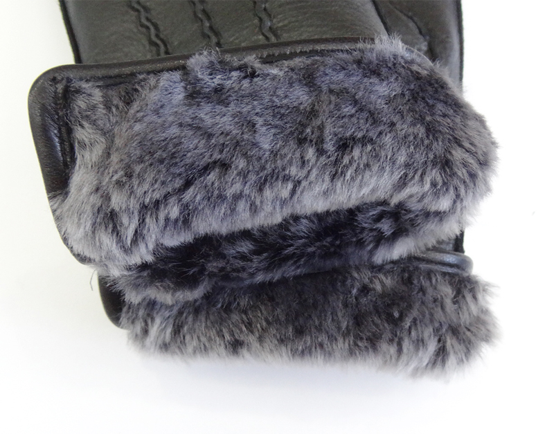 Factory price of shearling lining women deer gloves