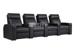 Contemporary Theater Seating Black Leather Soft Upholstery Recliner For Softness