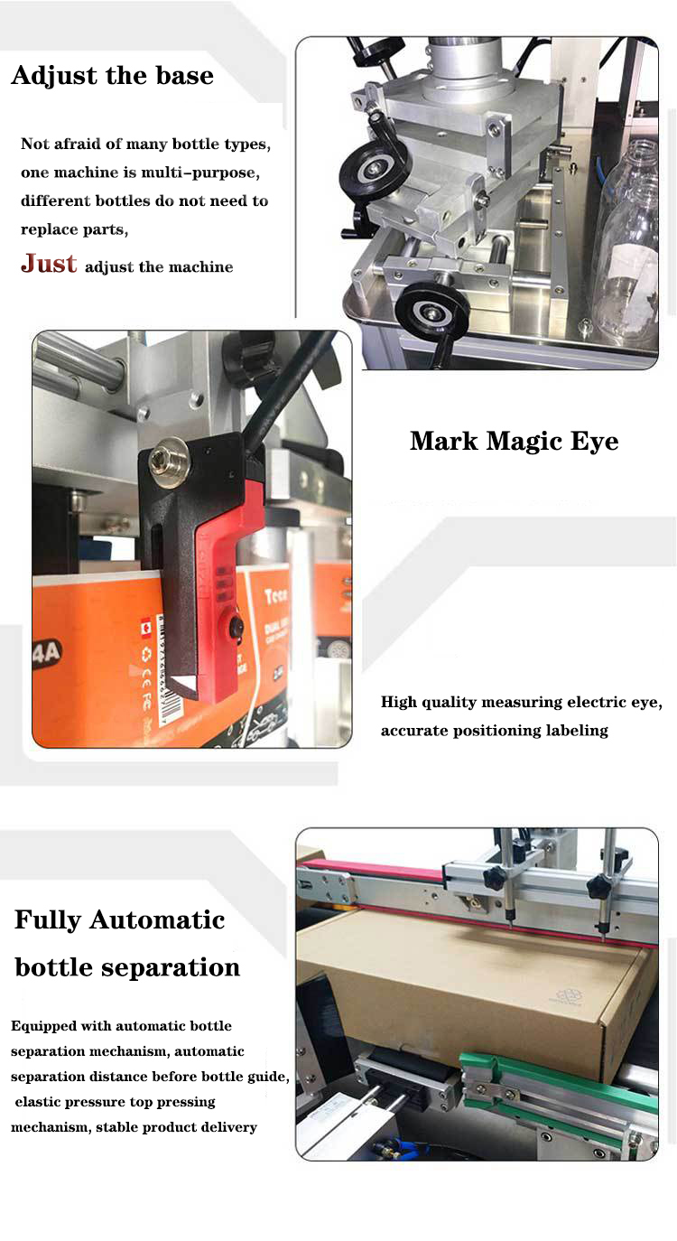 Labeling Machine for Commodity Customized Two Sides and Top Label Applicator Included