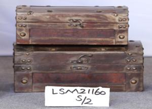 Quality Handicraft Dark Brown FSC S26 Rustic Wooden Chest Trunk wholesale