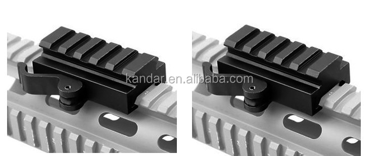 All-metal Riser Mount Adapter for 21mm to 11mm Clamp Bracket in Black Aluminium Alloy