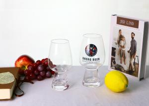 Quality Mushroom Logo Printing Hand Blown 14 Oz Beer Glasses FDA Certification wholesale