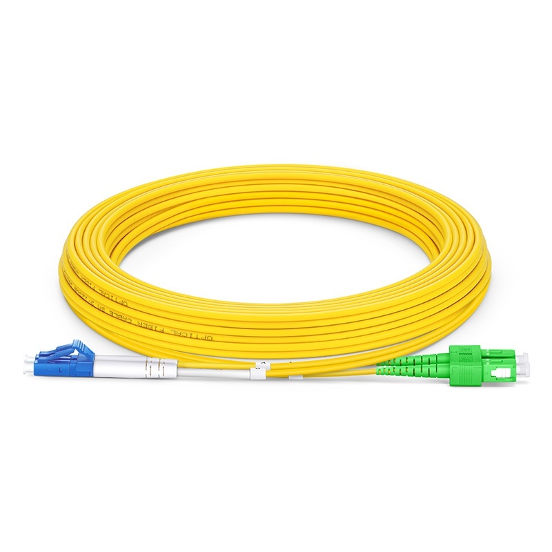 3m Fiber Patch Cord LC UPC Duplex To LC UPC Duplex 2.0mm Yellow Tight Buffered Fiber Cable