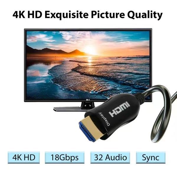 Ultra-Long HDMI Fiber Optic Cable | Uncompressed 4K/8K Video Transfer