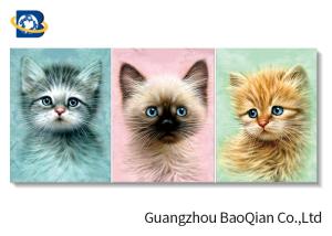 China Home / Hotel Wall Photo 3D Effect Printing Lovely Cat / Dog Stereograph on sale