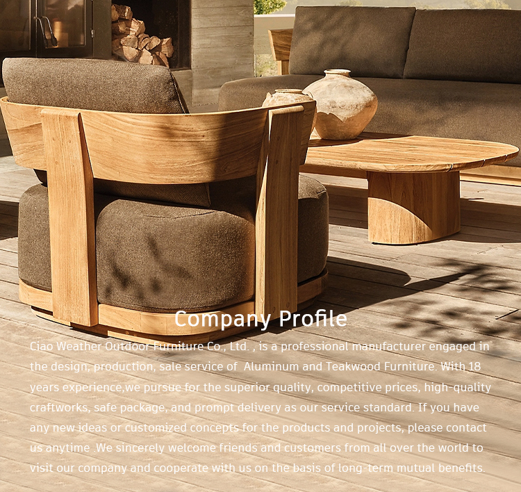 Modern Style Wood Teak Outdoor Furniture Garden Sofa Set for Your Apartment Balcony