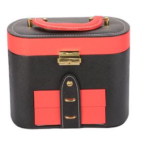 Quality Velvet Interior pu Leather Jewelry Box with Mirror wholesale