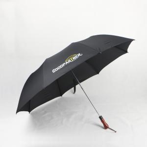 Quality Big Mens Black Folding Umbrella , Custom Logo Mens Fold Up Umbrella Durable wholesale