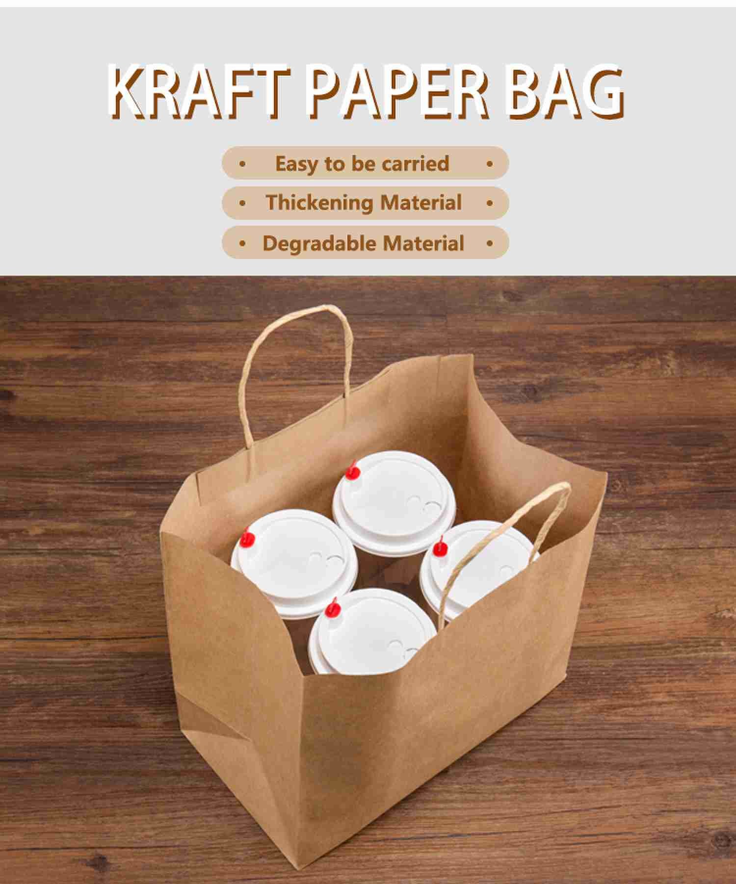 16x6x12 Christmas Kraft Bags Bulk Brown Kraft Bags Custom Printed