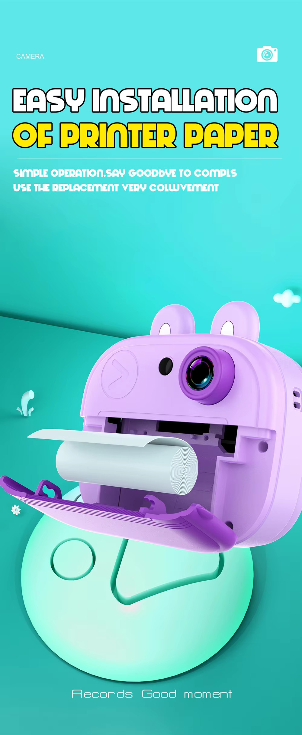 Q9 Kid Camera Filter Thermal Printing Instant Digital Video Toy Imaging