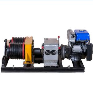 Quality High Efficiency Double Drum 5 Ton Gas Engine Powered Winch For Lifting wholesale