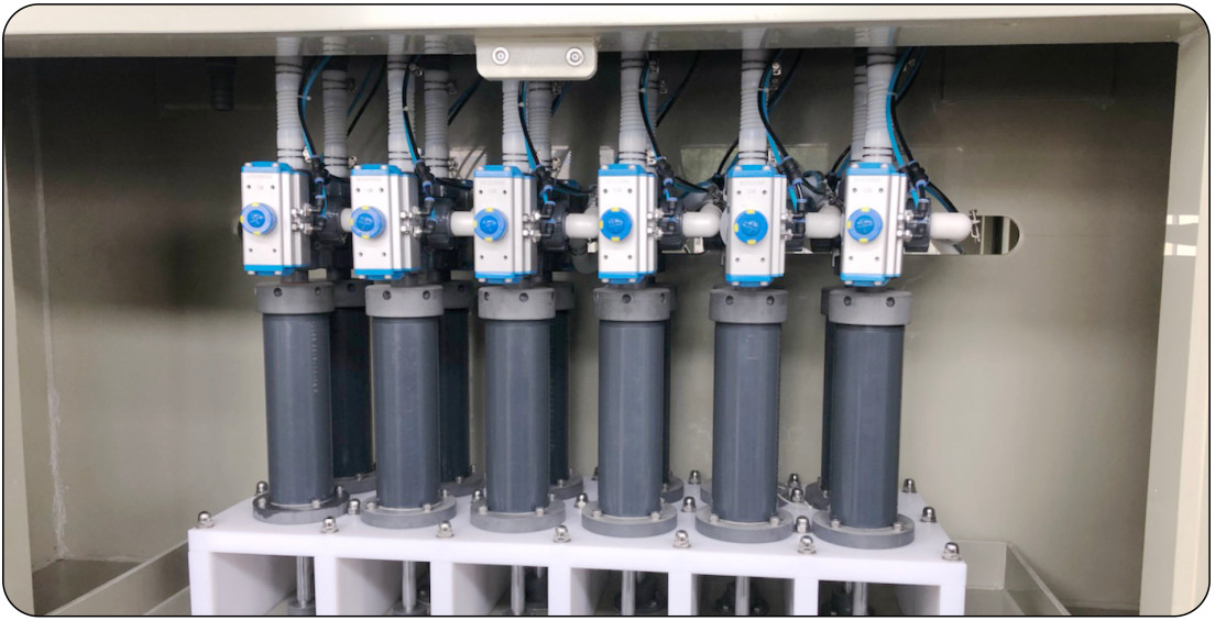 Anti Corrosion PP Frame 12-Nozzles Automatic Servo Piston Filling Machine