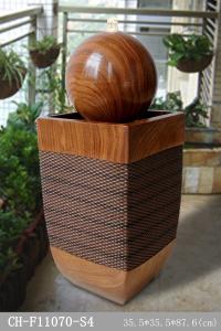 Quality Ellipse Base Wood Rattan Effect Water Fountain wholesale
