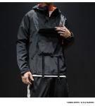Men Nylon Pullover Hooded Lightweight Windbreaker Jackets Waterproof