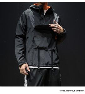 Quality Men Nylon Pullover Hooded Lightweight Windbreaker Jackets Waterproof wholesale