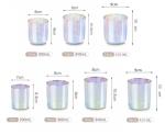 Luxury Empty 10oz 12oz 14oz Clear Iridescent Rainbow Glass Candle Jars With Lid