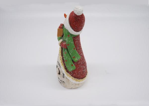 Eco Friendly Polyresin Crafts Father Christmas Figures Gift Box JOY Hollow LED