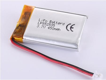 LP552535 3.7V 450MAH Low Temperature Lithium Polymer Battery ROHS Certified and