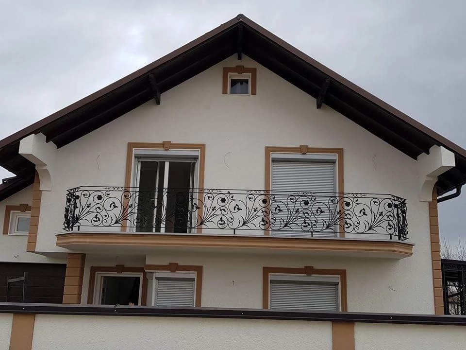Waterproof Wrought Iron Railing Powder Coated Balcony Railings Anti Rust