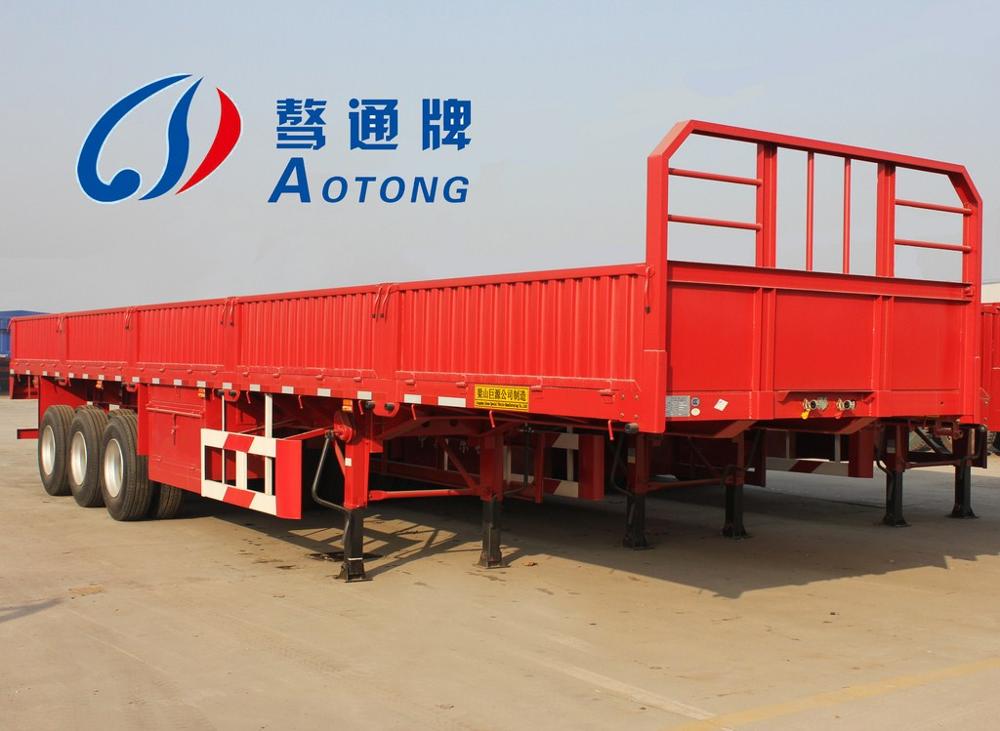3 * 13ton Capacity Axles Side Wall Semi Trailer for Dry Cargo or Sands Transportation