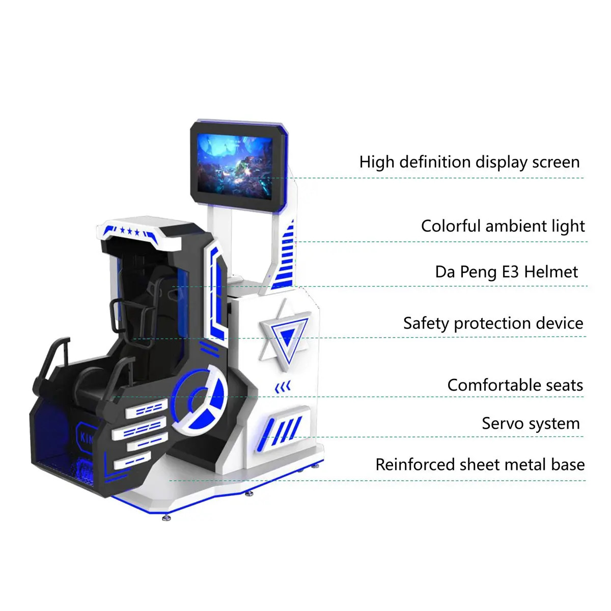 Virtual Reality VR Movement Platform VR 360 Game Machine With 1kw Power