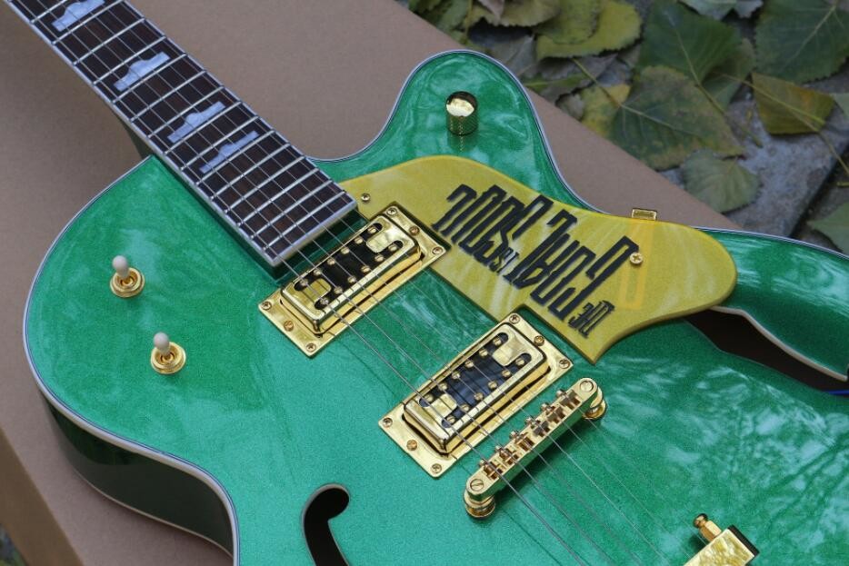 Jazz Electric Guitar,Bigsby and a gold hardware,Semi Hollow Body Archtop Guitar