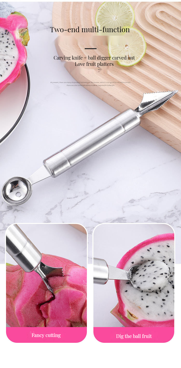 Hand Vegetable Slicer and Watermelon Ball Spoon Set for Multifunctional Kitchen Tools