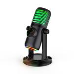 RGB USB Condenser Gaming Microphone For PC Laptop Phone Computer