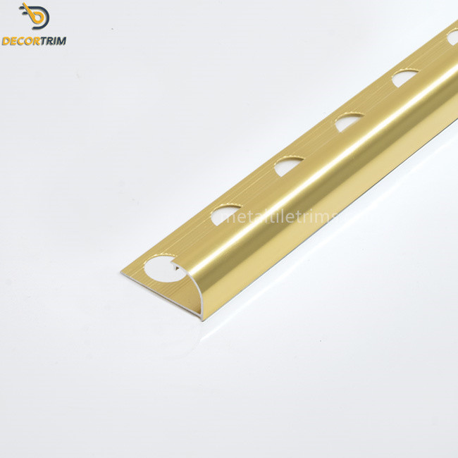 Quadrant Aluminium Metal Tile Trims Polish Gold 12mm X 2.5 Meters