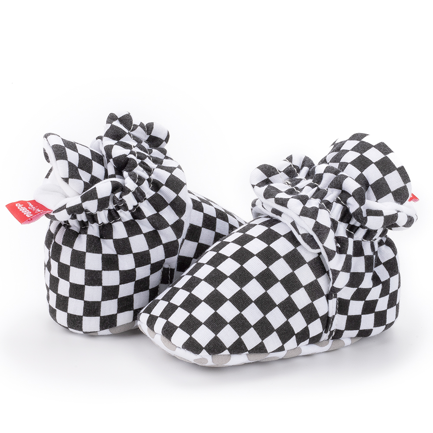 New designed Cotton fabric Gingham red indoor prewalk toddler baby sock shoes