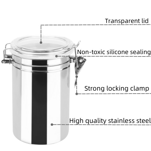 1150ml Stainless Steel Airtight Container With Handles For Easy Access