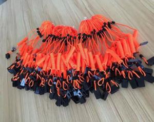 Quality Plastic orange short spiral spring coil lanyard leash with black plastic clip safety coils wholesale