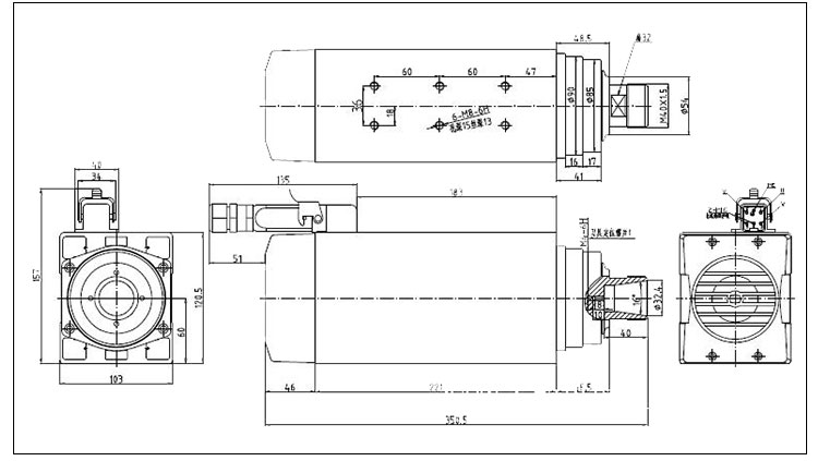6kw 18000rpm Air Cooling Spindle Motor for Woodworking Engraving and Milling Powerful