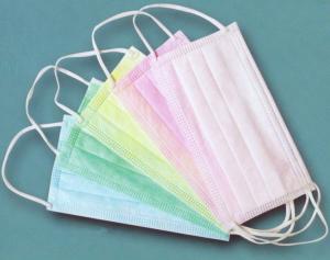 Quality Unisex Disposable Three Layer Face Mask With Ear Loops Pink Red Green Blue wholesale